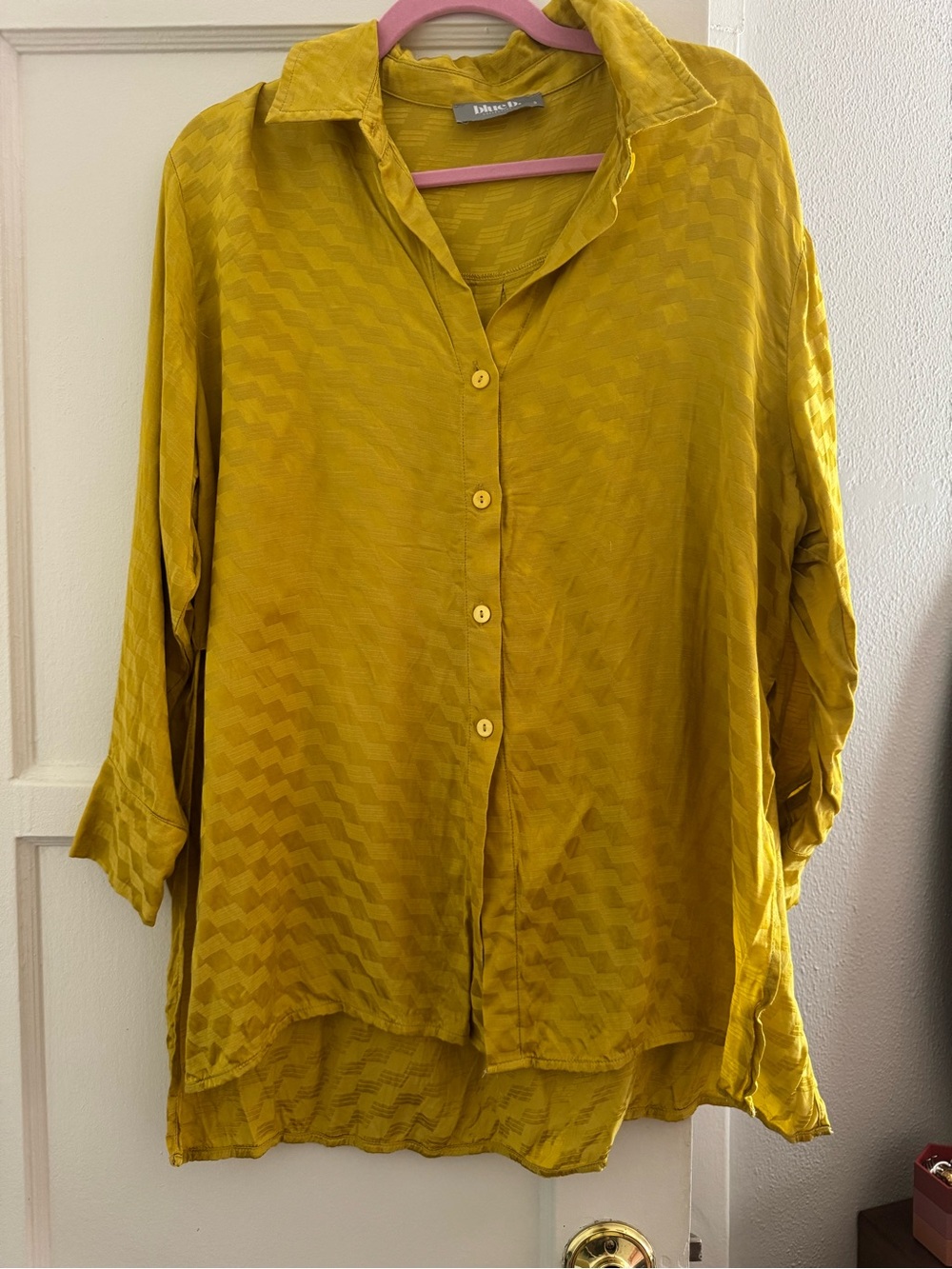 Button-Up Blouse - Mustard Yellow